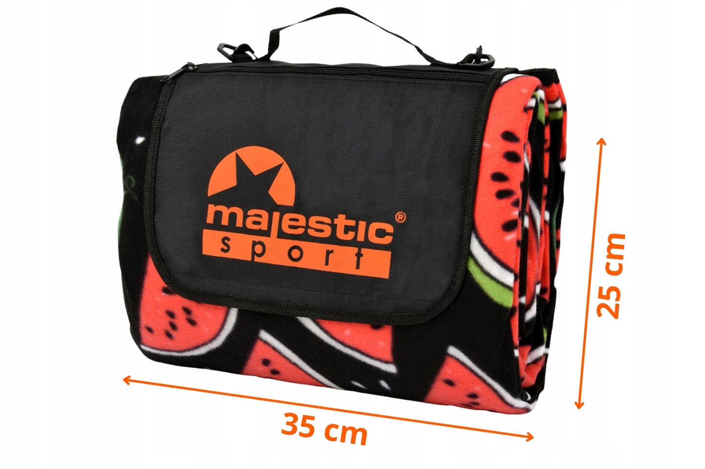 Pikniková deka čierna s melónmi 200x200 G